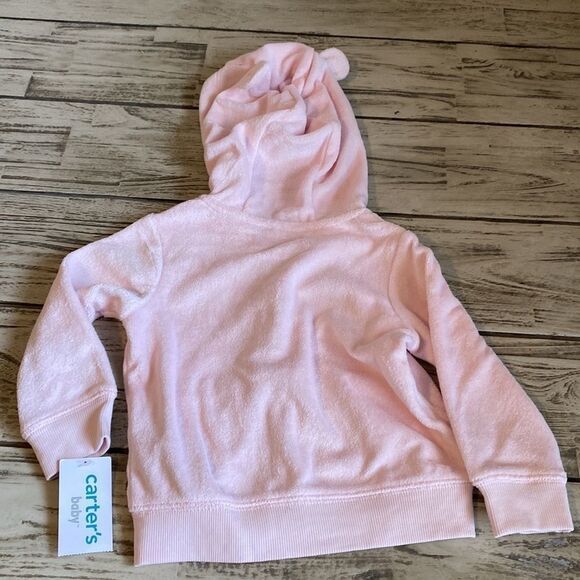 3/$25 Carter’s Velour Bear Ear Zip Up Hoodie - Picture 6 of 6
